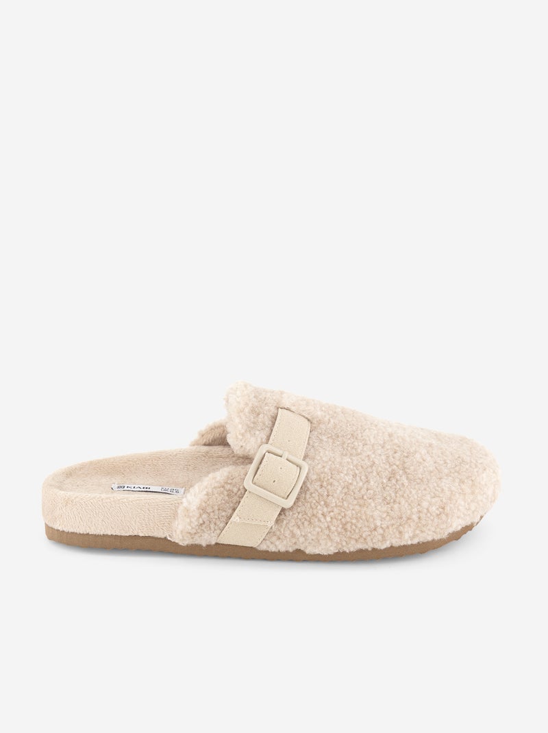 Ciabatte a zoccolo foderate Beige - Kiabi