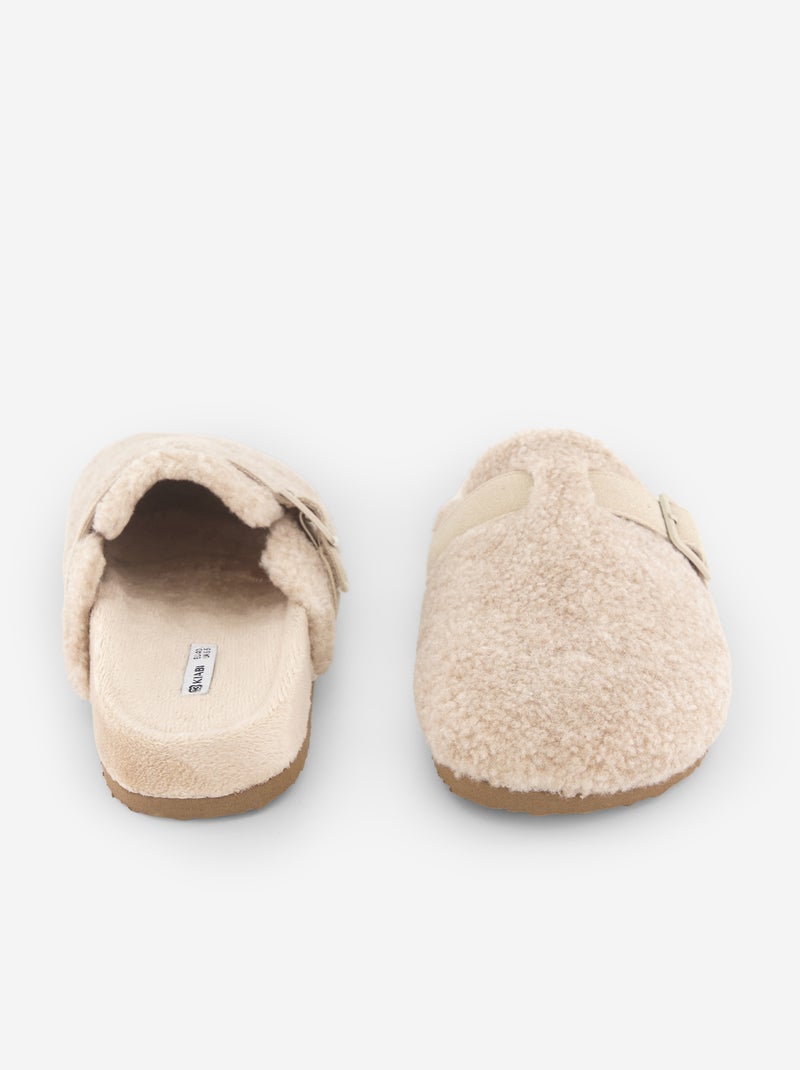 Ciabatte a zoccolo foderate Beige - Kiabi