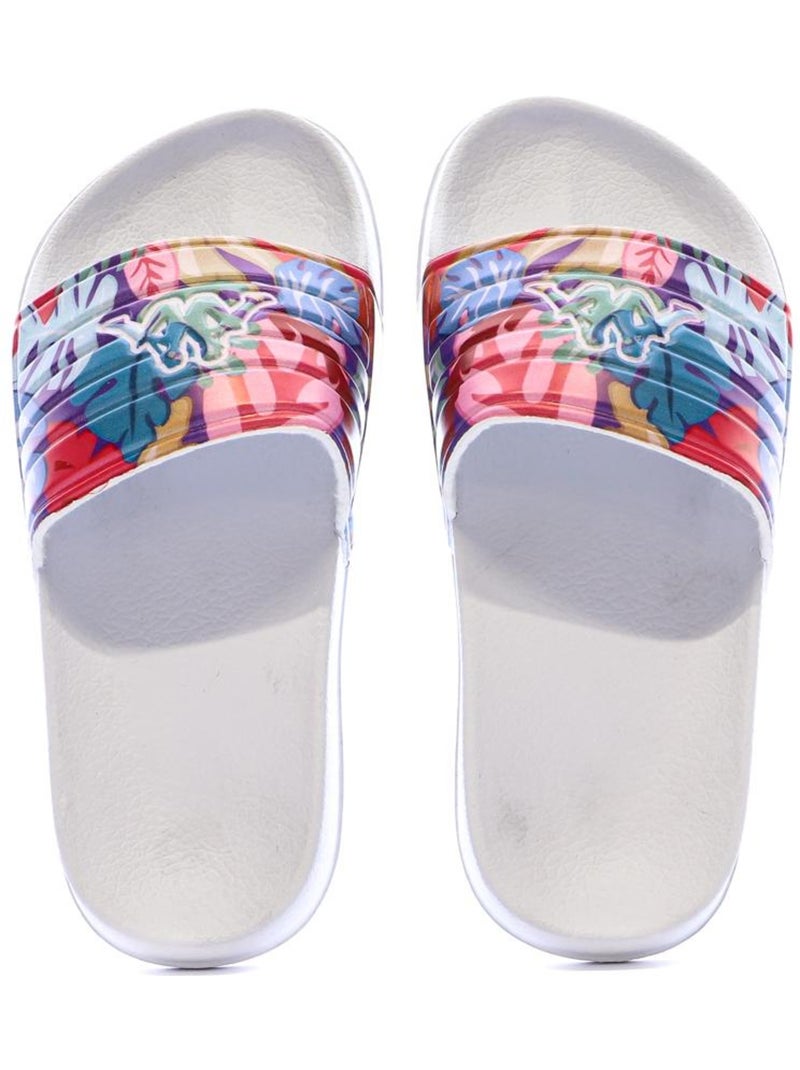 Ciabatte Bambina Kappa con Fiori e Logo Bianco - Kiabi