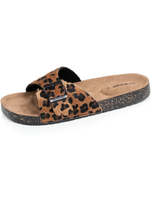 Ciabatte con cinturino singolo leopardato, sottopiede patch ultra confortevole  Isotoner - Kiabi