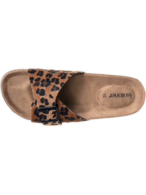 Ciabatte con cinturino singolo leopardato, sottopiede patch ultra confortevole  Isotoner - Kiabi