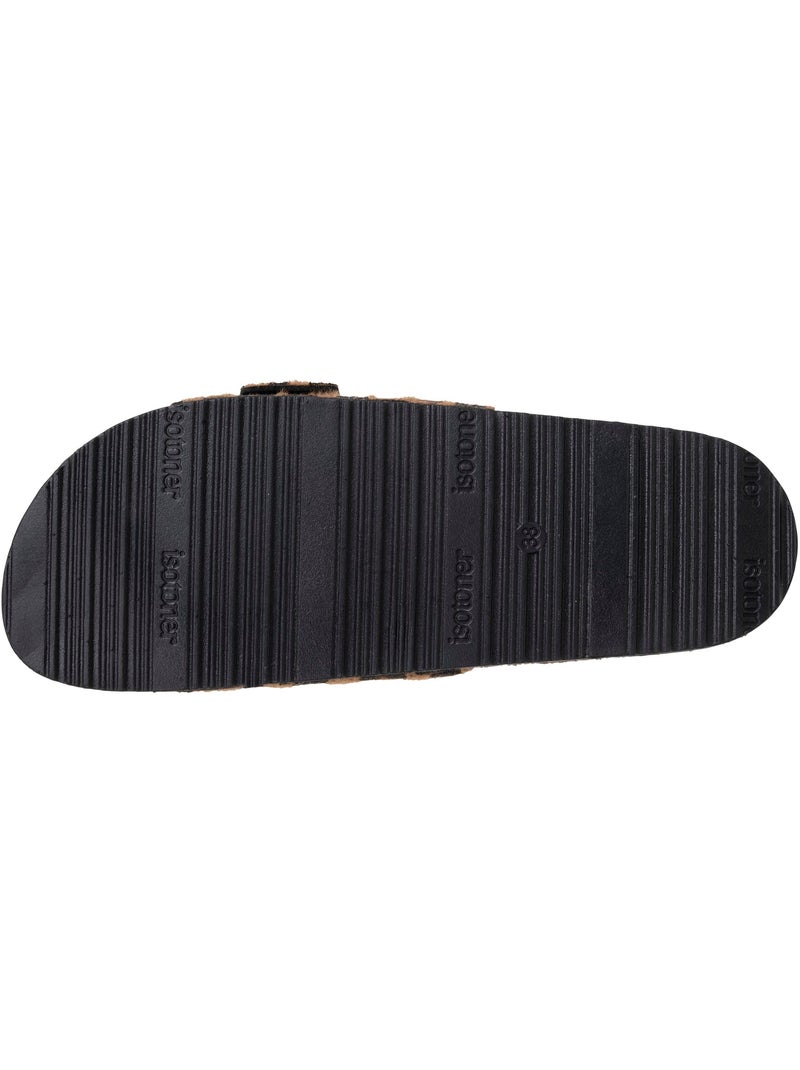 Ciabatte con cinturino singolo leopardato, sottopiede patch ultra confortevole  Isotoner Nero Marrone - Kiabi