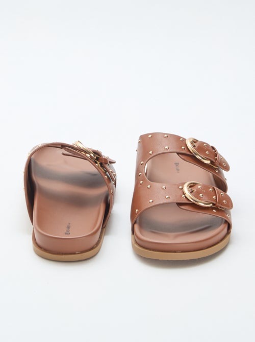 Ciabatte con fascette e fibbia dorata - Kiabi