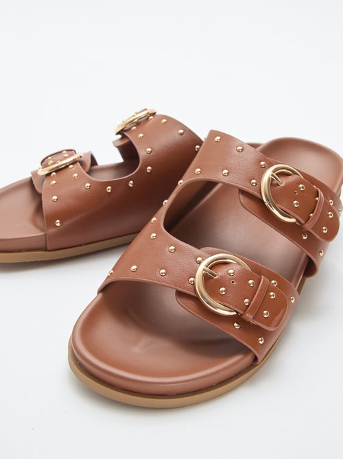 Ciabatte con fascette e fibbia dorata - Kiabi