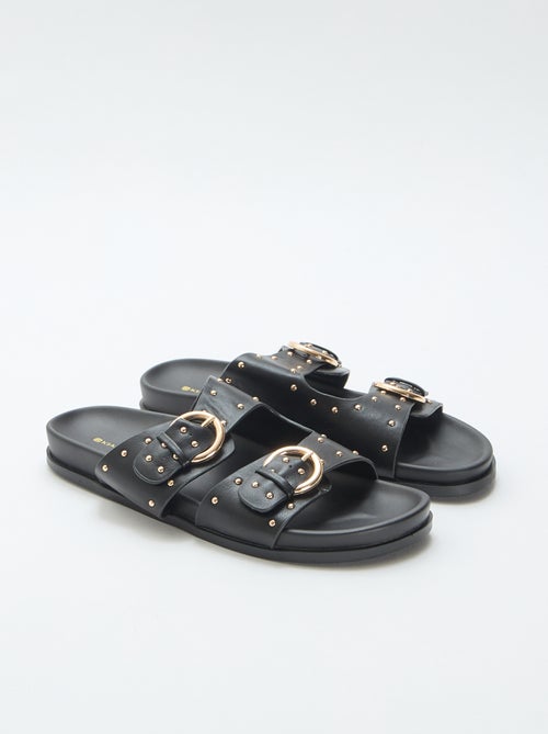 Ciabatte con fascette e fibbia dorata - Kiabi