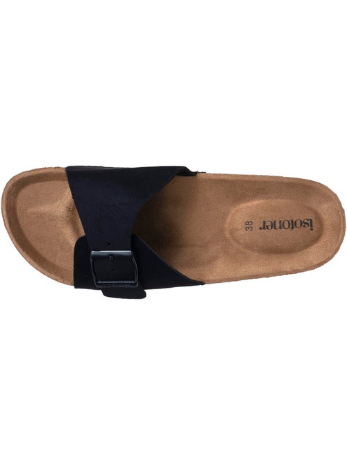 Ciabatte con semplice cinturino nero, sottopiede a toppa ultra confortevole  Isotoner - Kiabi