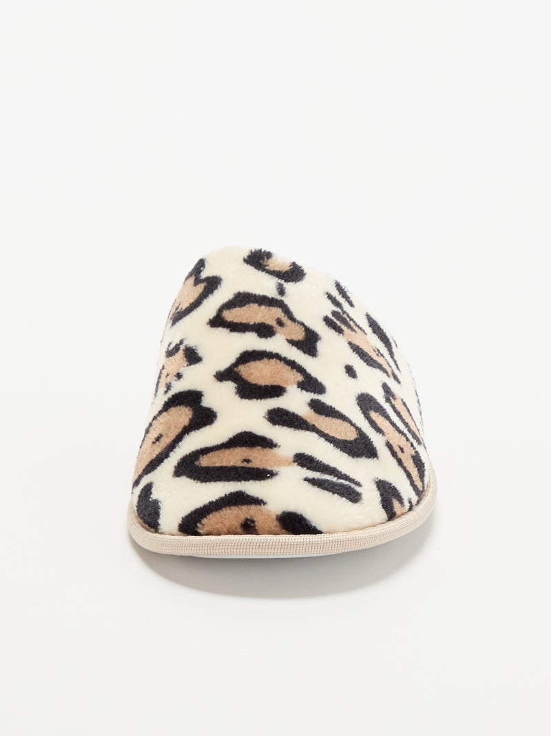 Ciabatte con stampa leopardata Beige - Kiabi