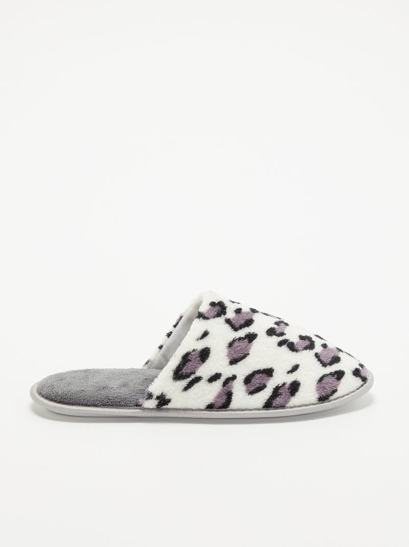 Ciabatte con stampa leopardata Grigio - Kiabi
