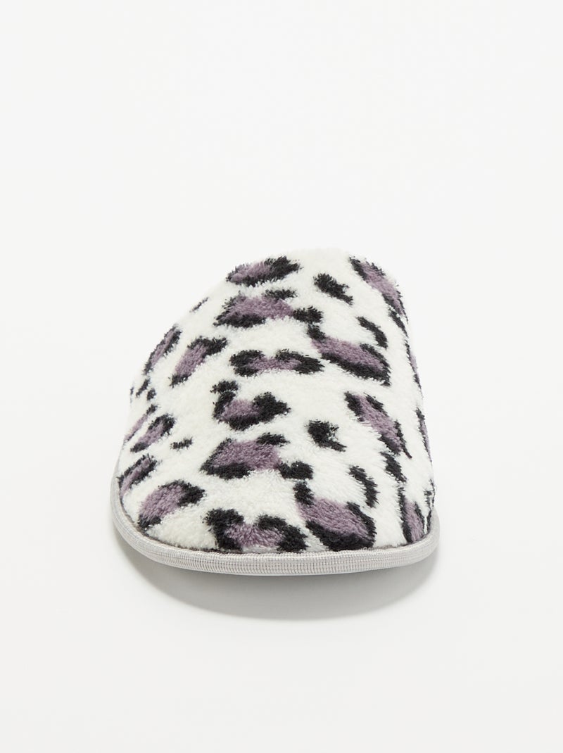 Ciabatte con stampa leopardata Grigio - Kiabi