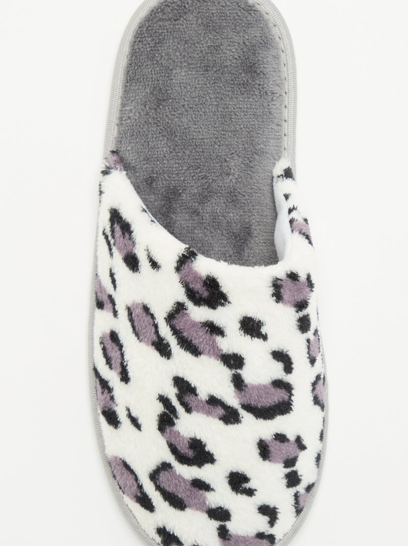 Ciabatte con stampa leopardata Grigio - Kiabi