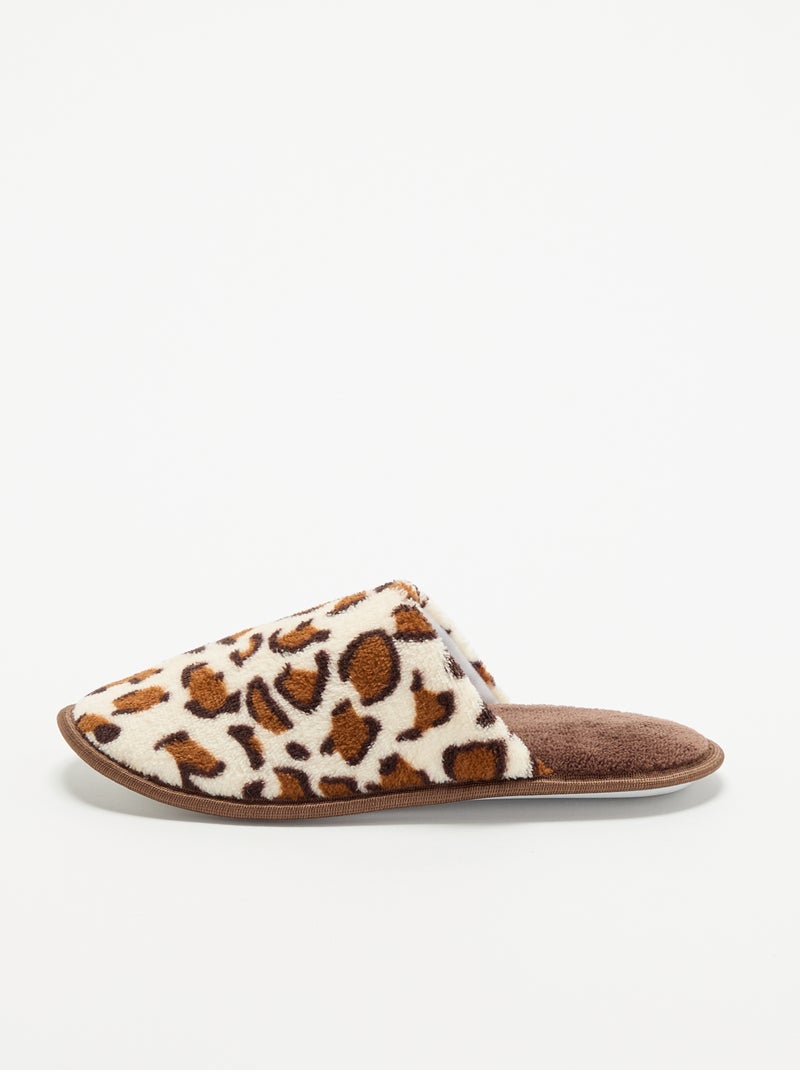 Ciabatte con stampa leopardata Marrone - Kiabi