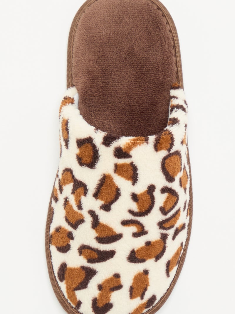 Ciabatte con stampa leopardata Marrone - Kiabi