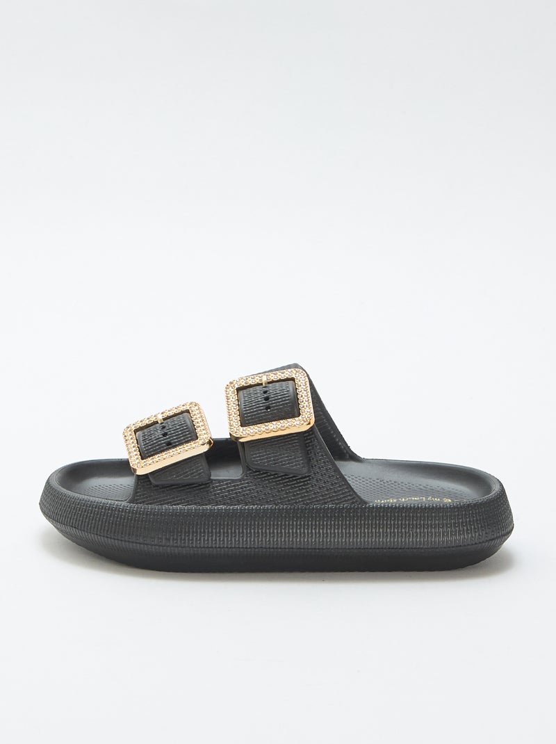 Ciabatte da piscina con fibbie in strass Nero - Kiabi