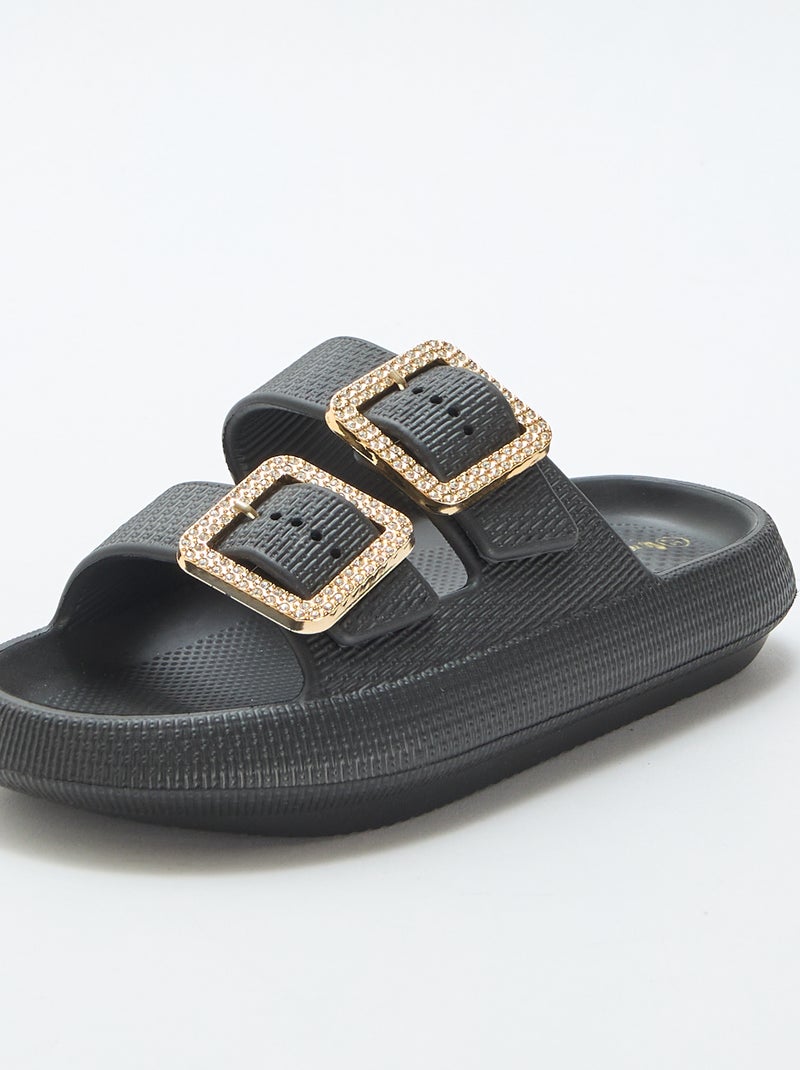 Ciabatte da piscina con fibbie in strass Nero - Kiabi