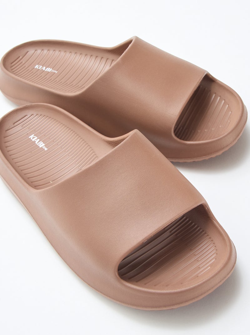 Ciabatte da piscina con zeppa Marrone - Kiabi