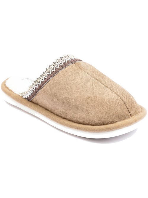 Ciabatte donna tinta unita ozabi in similsuede, bordo intrecciato - Kiabi Ciabatte donna tinta unita ozabi in similsuede, bordo intrecciato - Kiabi