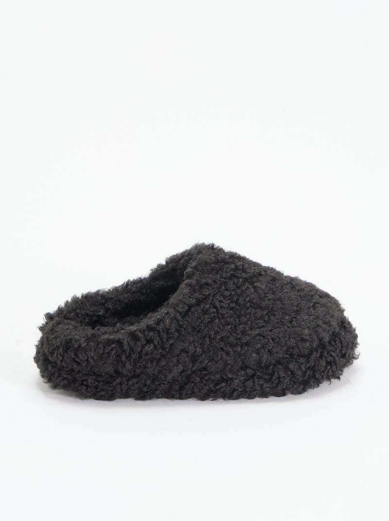Ciabatte effetto montone Nero - Kiabi
