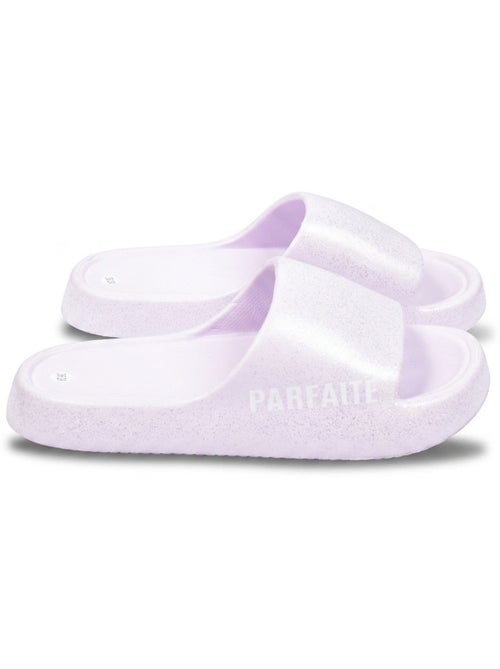 Ciabatte Glitter con Scritta Umoristica 4 Colori OZABI - Kiabi Ciabatte Glitter con Scritta Umoristica 4 Colori OZABI - Kiabi