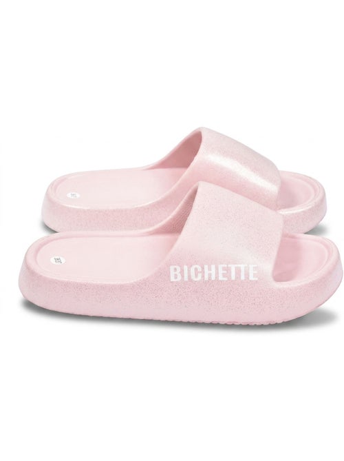 Ciabatte Glitter con Scritta Umoristica 4 Colori OZABI - Kiabi Ciabatte Glitter con Scritta Umoristica 4 Colori OZABI - Kiabi