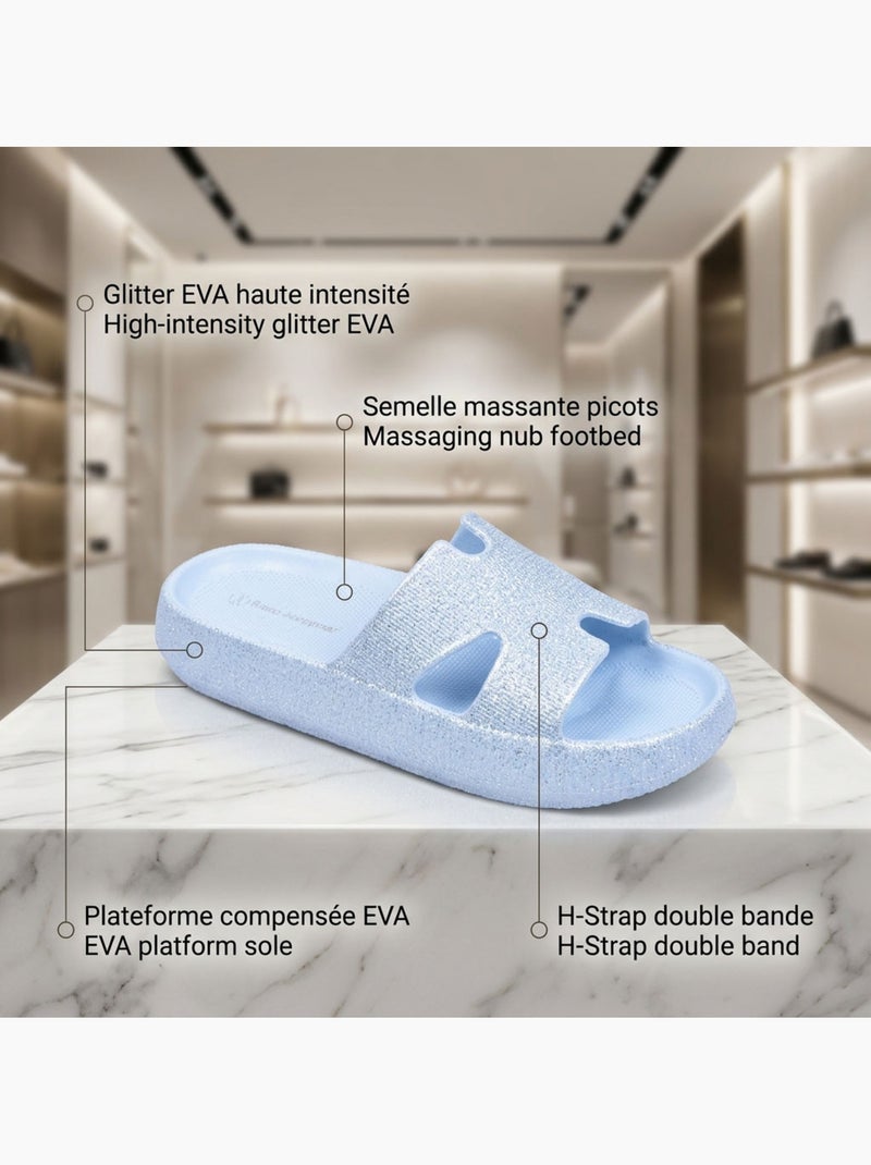 Ciabatte Glitter H-Strap EVA 6 Colori OZABI Blu - Kiabi