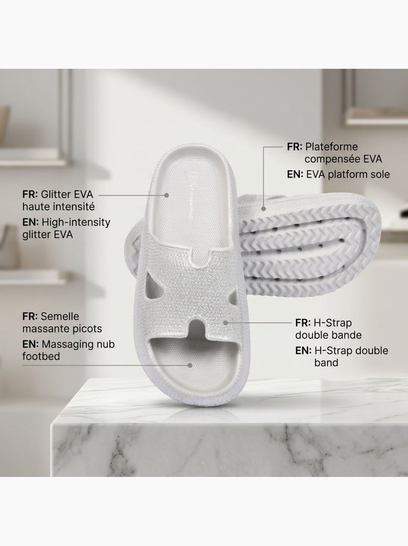 Ciabatte Glitter H-Strap EVA 6 Colori OZABI Grigio - Kiabi