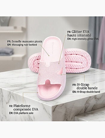Ciabatte Glitter H-Strap EVA 6 Colori OZABI