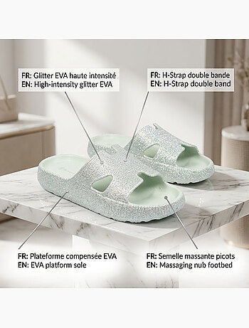 Ciabatte Glitter H-Strap EVA 6 Colori OZABI