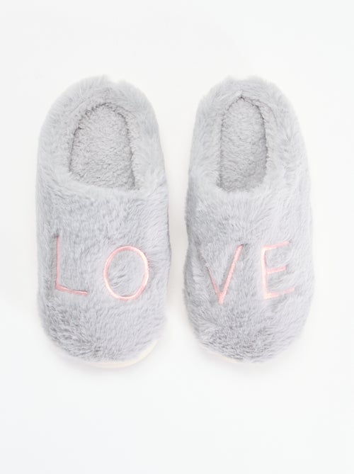 Ciabatte in maglia peluche - Kiabi