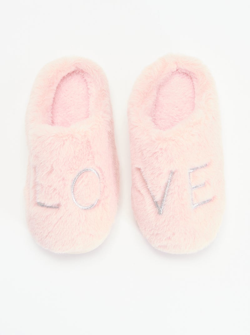 Ciabatte in maglia peluche Rosa - Kiabi