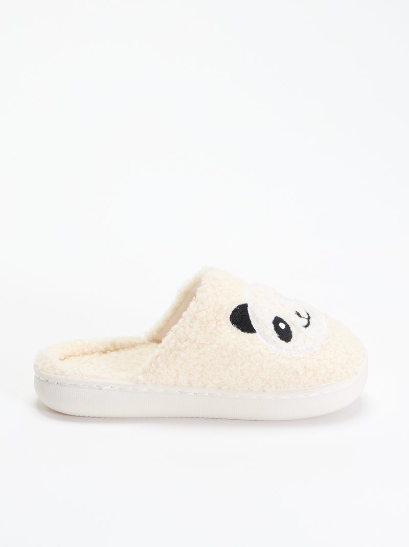 Ciabatte mules in maglia bouclé Bianco - Kiabi