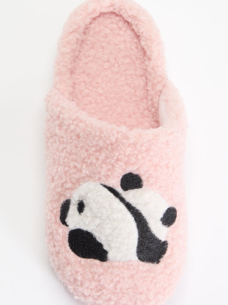 Ciabatte mules in maglia bouclé Rosa - Kiabi