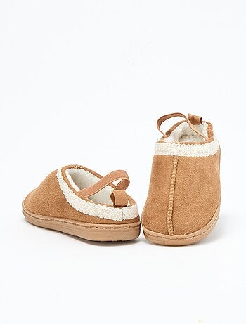 Ciabatte sabot in simil suede con dettagli