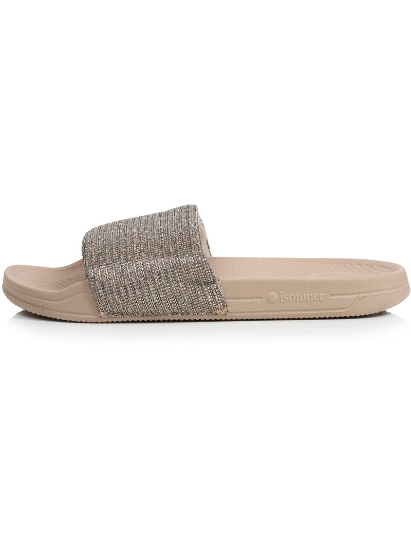 Ciabatte suola comoda e leggera, sandalo da spiaggia e da piscina  Isotoner Beige metallico - Kiabi