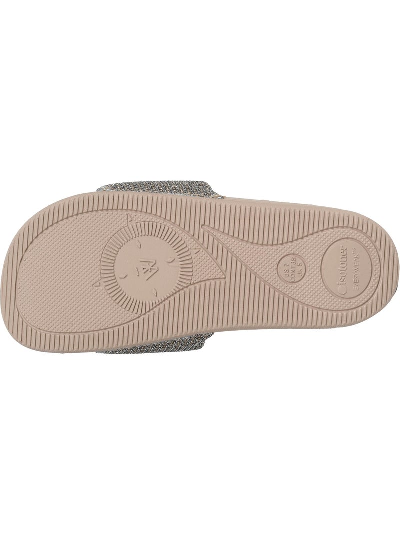 Ciabatte suola comoda e leggera, sandalo da spiaggia e da piscina  Isotoner Beige metallico - Kiabi