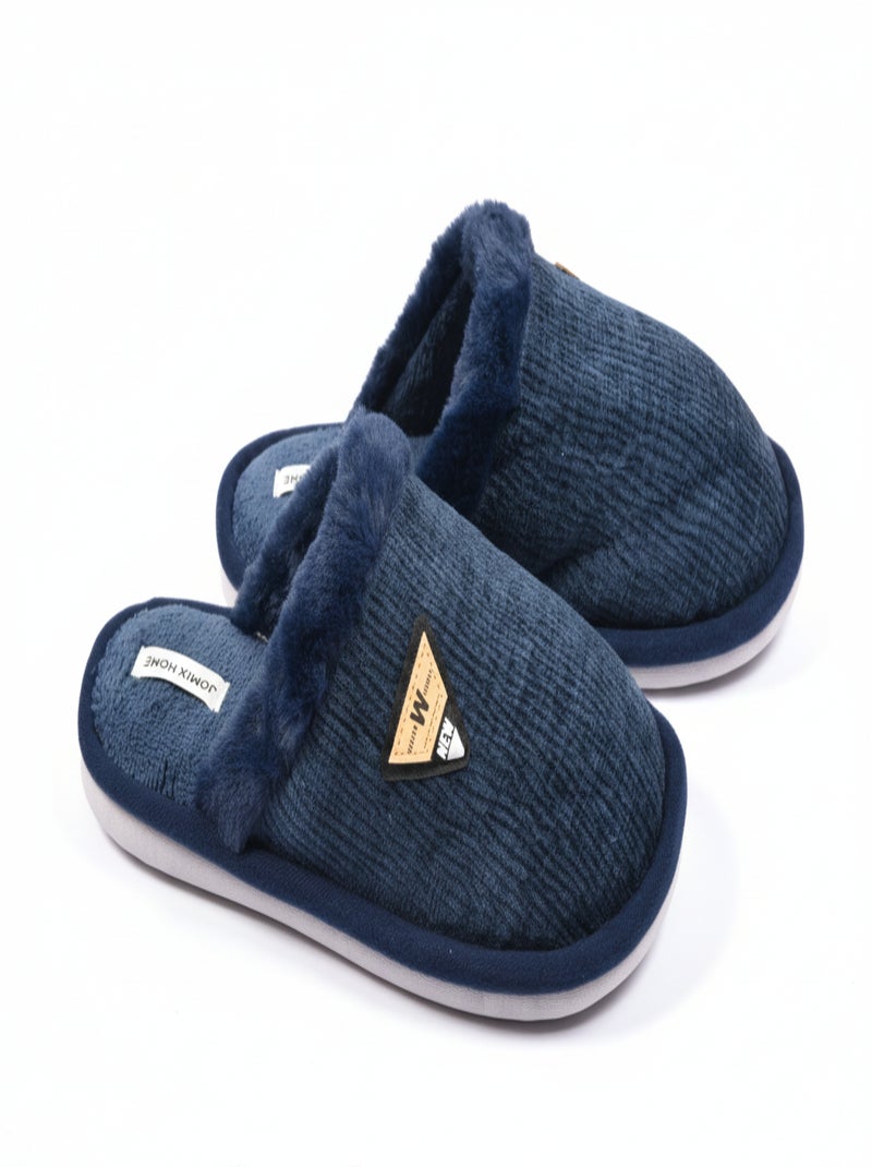 Ciabatte uomo velluto ondulato MU9714 Blu marino - Kiabi