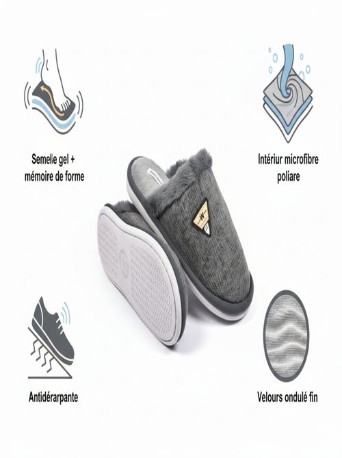 Ciabatte uomo velluto ondulato MU9714 - Kiabi