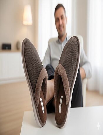 Ciabatte uomo velluto ondulato MU9714