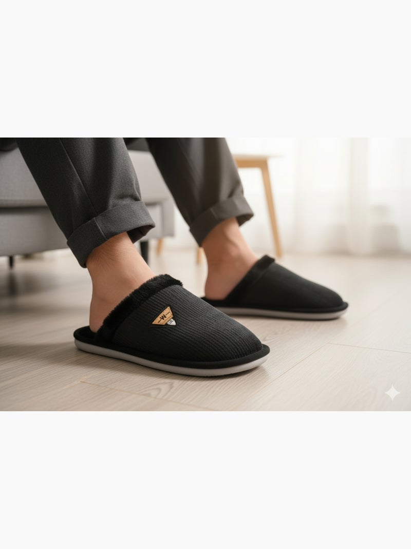 Ciabatte uomo velluto ondulato MU9714 Nero - Kiabi