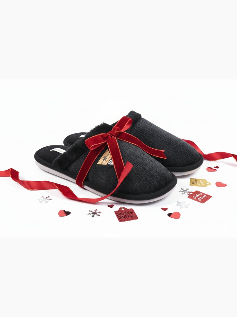 Ciabatte uomo velluto ondulato MU9714 Nero - Kiabi