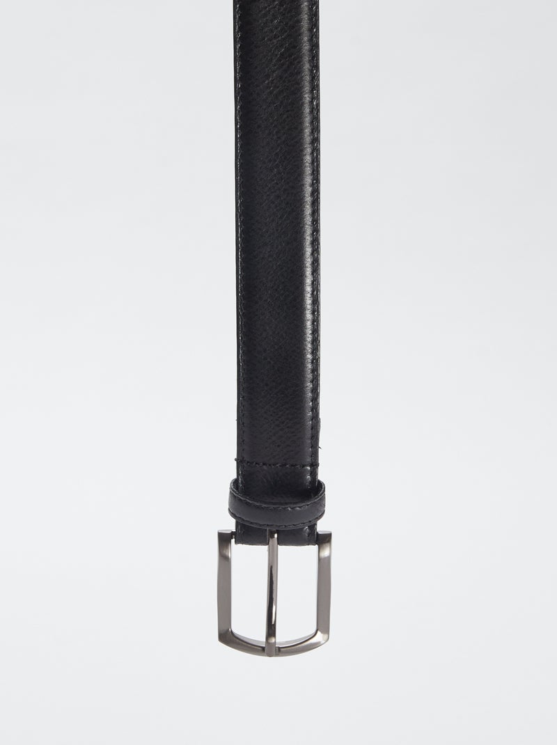Cintura basica in pelle con fibbia in metallo NERO - Kiabi