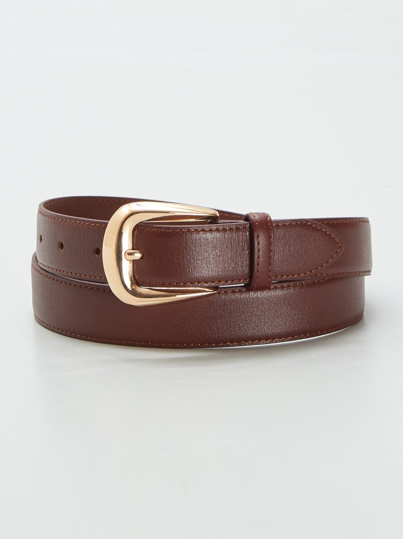 Cintura basica in pelle MARRONE - Kiabi