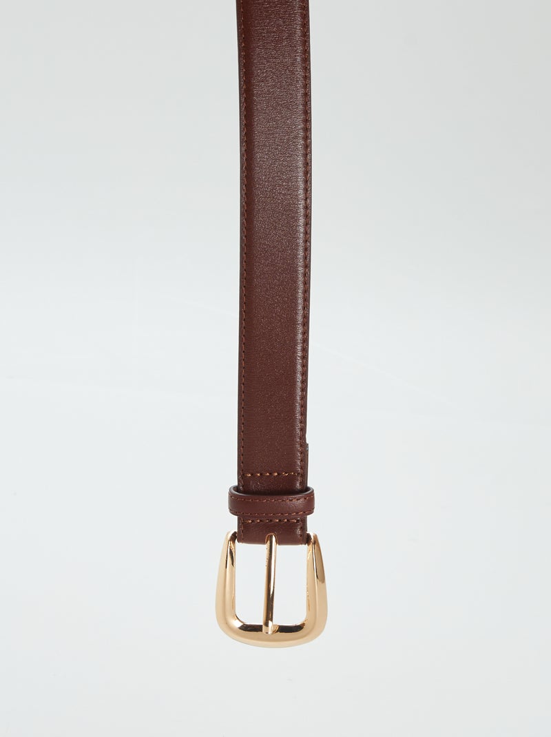 Cintura basica in pelle MARRONE - Kiabi