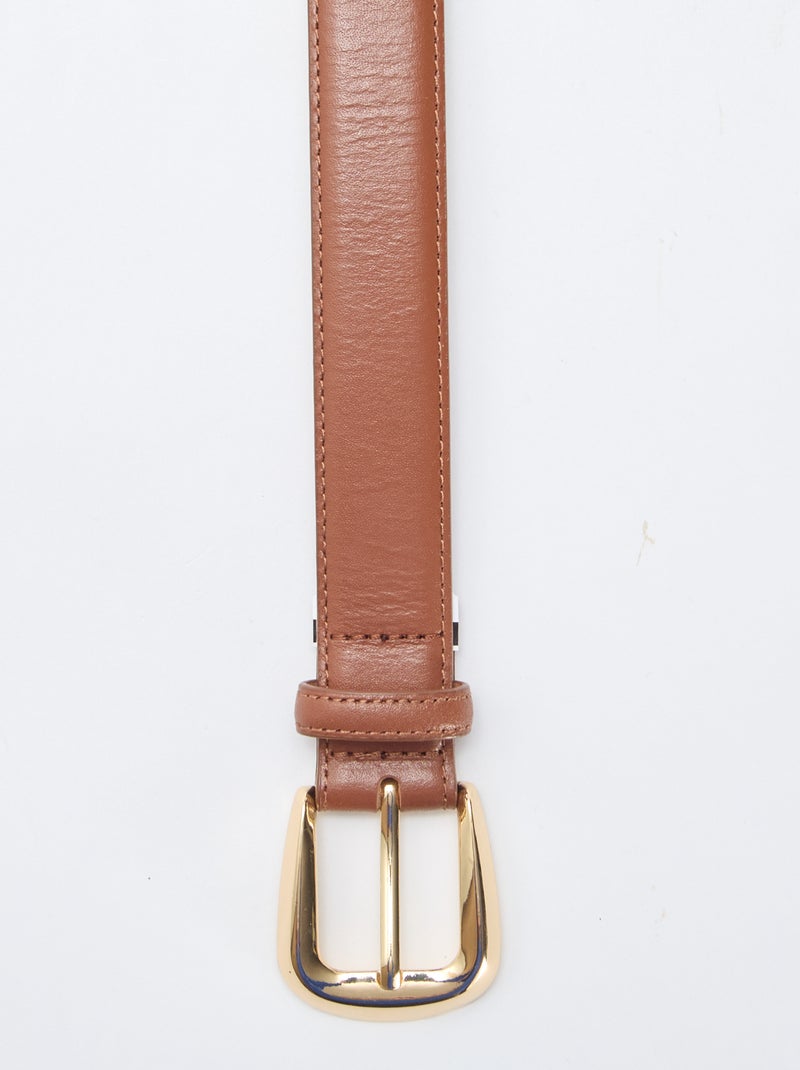 Cintura basica in pelle Marrone - Kiabi