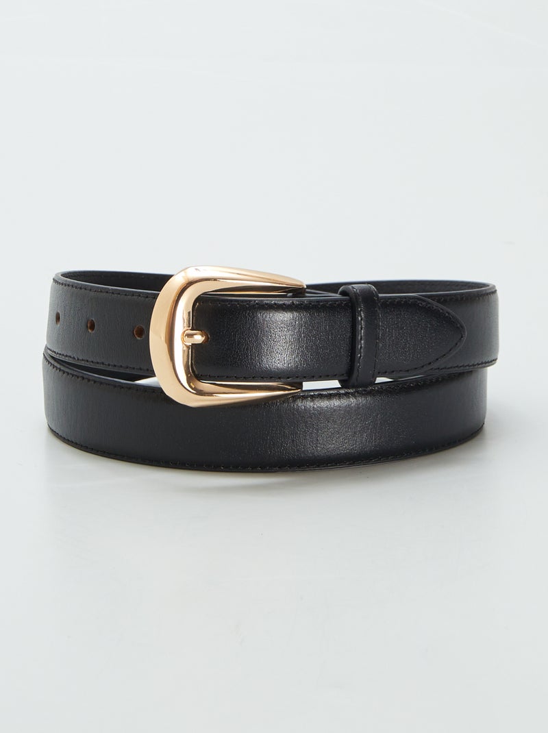 Cintura basica in pelle NERO - Kiabi