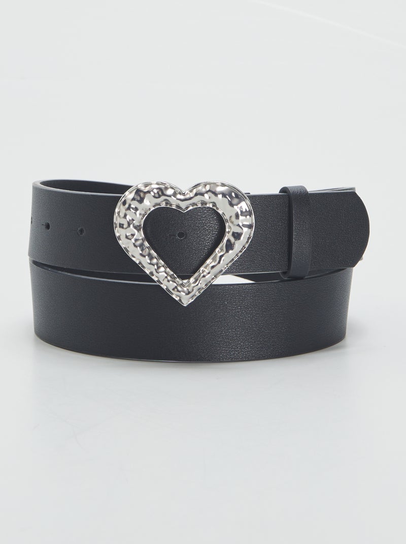 Cintura con fibbia a forma di 'cuore' NERO - Kiabi