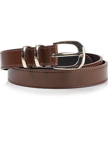 Cintura con fibbia dorata, 100% pelle donna isotoner