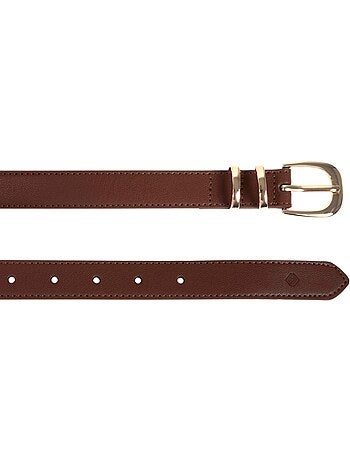 Cintura con fibbia dorata, 100% pelle donna isotoner