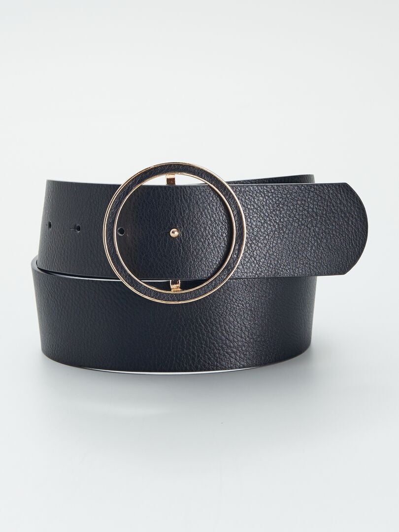 Cintura con fibbia in metallo dorato nero - Kiabi