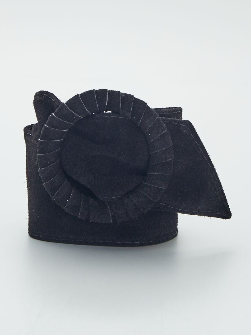 Cintura in finto camoscio fibbia rotonda nero - Kiabi