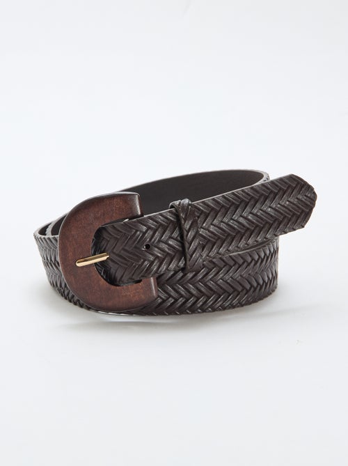Cintura intrecciata con fibbia in legno - Kiabi